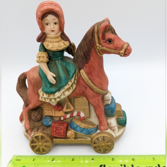 Vintage Porcelain  Enesco Horse Music Box 1987 Christmas Amazing 🎄 - Picture 3 of 11